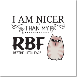 Resting Bitch Face RBF Cute Cat Posters and Art